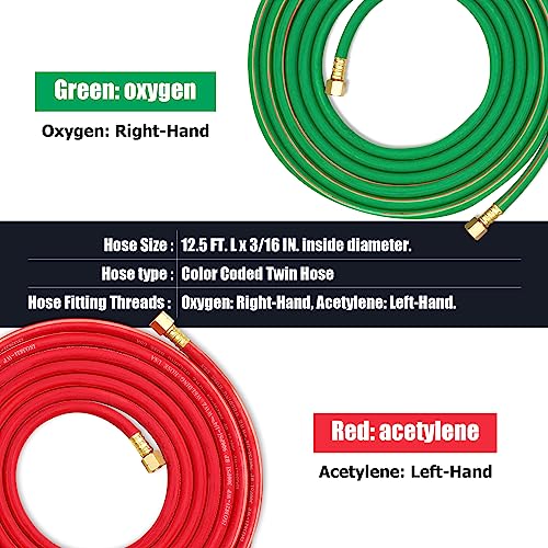 MIU-1516 Oxygen Acetylene Torch Kit W/Gas Tank (Metal ABS), Portable brazing torch kit with Gauge Oxygen Acetylene Welding Cutting Torch Kit