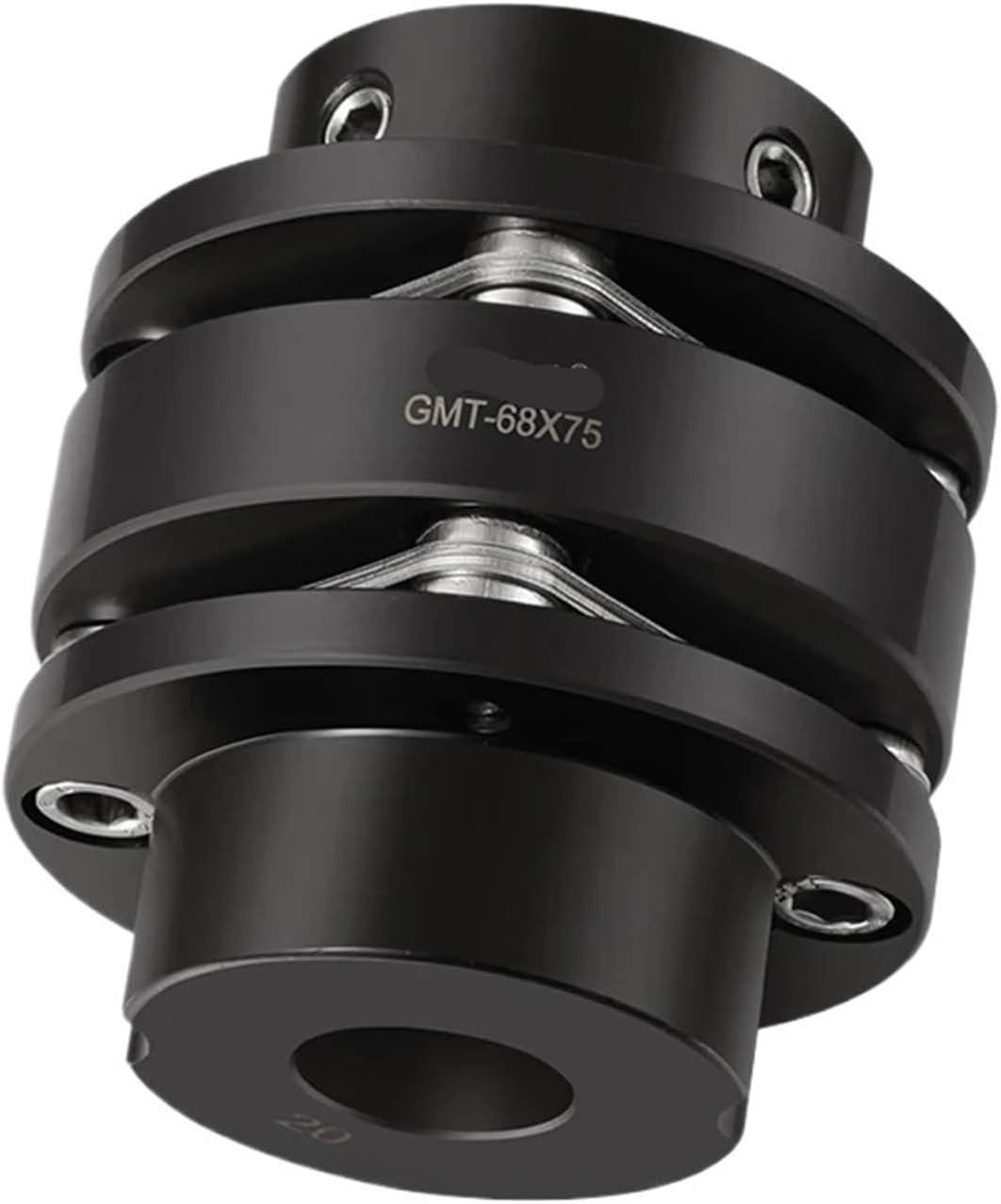 Steel Stepped Double Disc Coupling 45# Shaft Coupler Flexible(D68 L75mm,22-28)