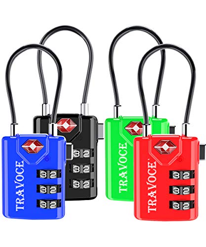 TSA Approved Luggage Locks, Travel Locks Which Also Work Great as Gym Locks, Toolbox Lock, Backpack and More 1,2,4,6 &10 pk (4 Colors)