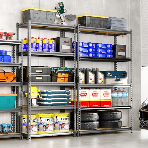 Image of LEVELEVE 5-Tier Storage Shelving Unit, Metal, for Kitchen, Garage, Laundry Room, Adjustable, 30 inch L x 12 inch W x 60 inch H, Rectangular