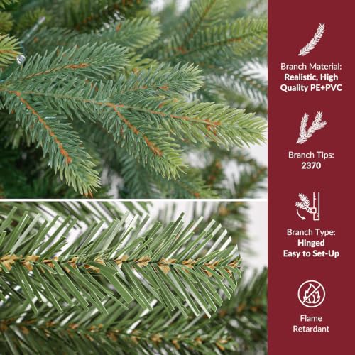 SHareconn 6.5ft Prelit Artificial Fir Christmas Tree with Dual Color Lights - Image 5