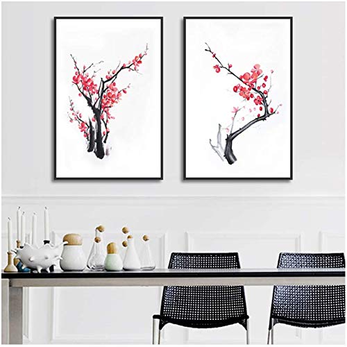 Affiche fleur peinture sur toile moderne 50x70 déco murale salon sans cadre