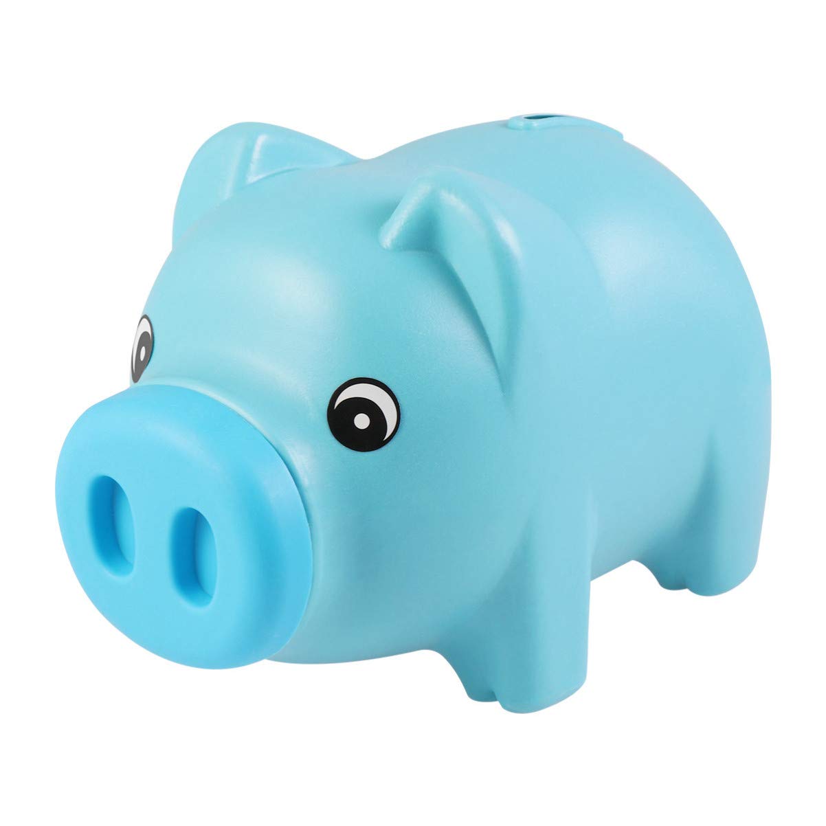 NUOBESTY Plastic Piggy Bank Cute Coin Bank Money Saving Pot for Kids Children (Blue)