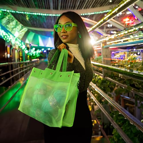 Image of JubileeYarn Mesh Tote Yarn Storage Tote Bag - Green - 1 Bag