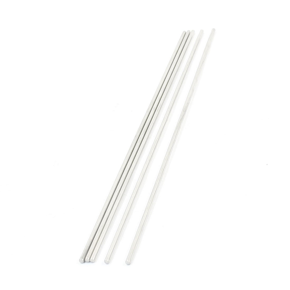 Aexit 5PCS Lathe Electrical equipment 200x2.5mm Silver Tone Stainless Steel Round Bars Shafts