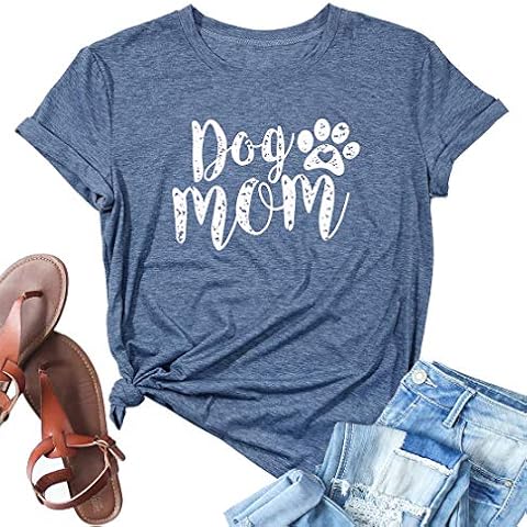 Funny Dog Mom T-Shirt with Paw Print Cover