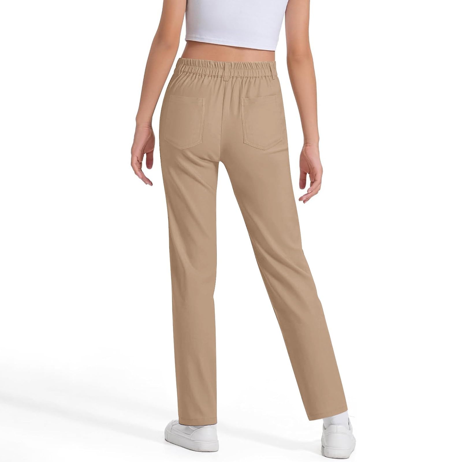 Générique Pantaloni uniformi da ragazzo, taglio dritto, in vita, elasticizzati, per scuola, abbigliamento chic e confortevole, look classico da bambina 5-14 anni