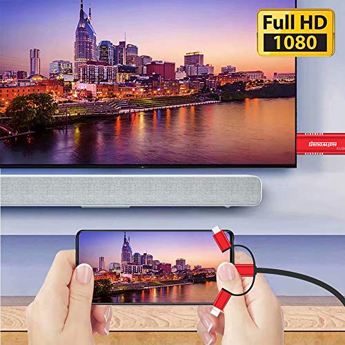 Hdiwousp 3 in 1 Adapter HDMI Cable for Phone,Mirroring Cellphone Screen to TV/Projector/Monitor Adapter, 1080P Resolution for iOS and Android Devices