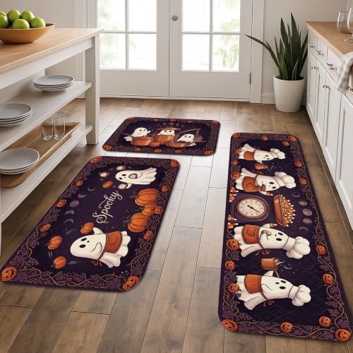 Alfombras de cocina Ghost de diseño exclusivo suave y acolchado violeta 2