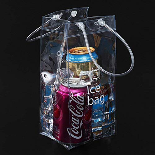 XLKJ Lot De 2 Seaux à Glace Vin Transparent Avec Poignée - Refroidisseur Portable Pour Vin Et Boissons
