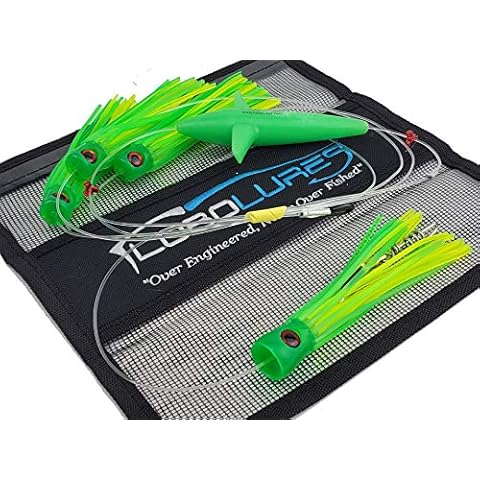 Lobo Lures #220 Sailfish Magic 8" Soft-Head Teaser Daisy Chain Teaser 200lb Leader & Heavy Duty Corkscrew Swivel Cover