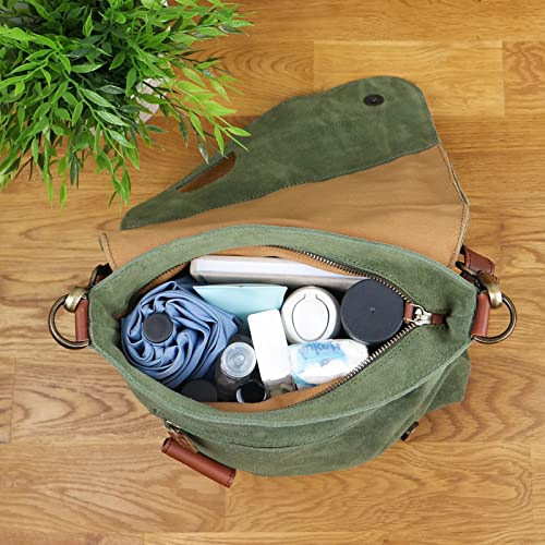 LECONI Umhängetasche für Damen Crossbag Veloursleder Echtleder Natur Damentasche Schultertasche Ledertasche Freizeittasche für Frauen Wildleder Handtasche 29x29x6cm LE3027-VL – Bild 6