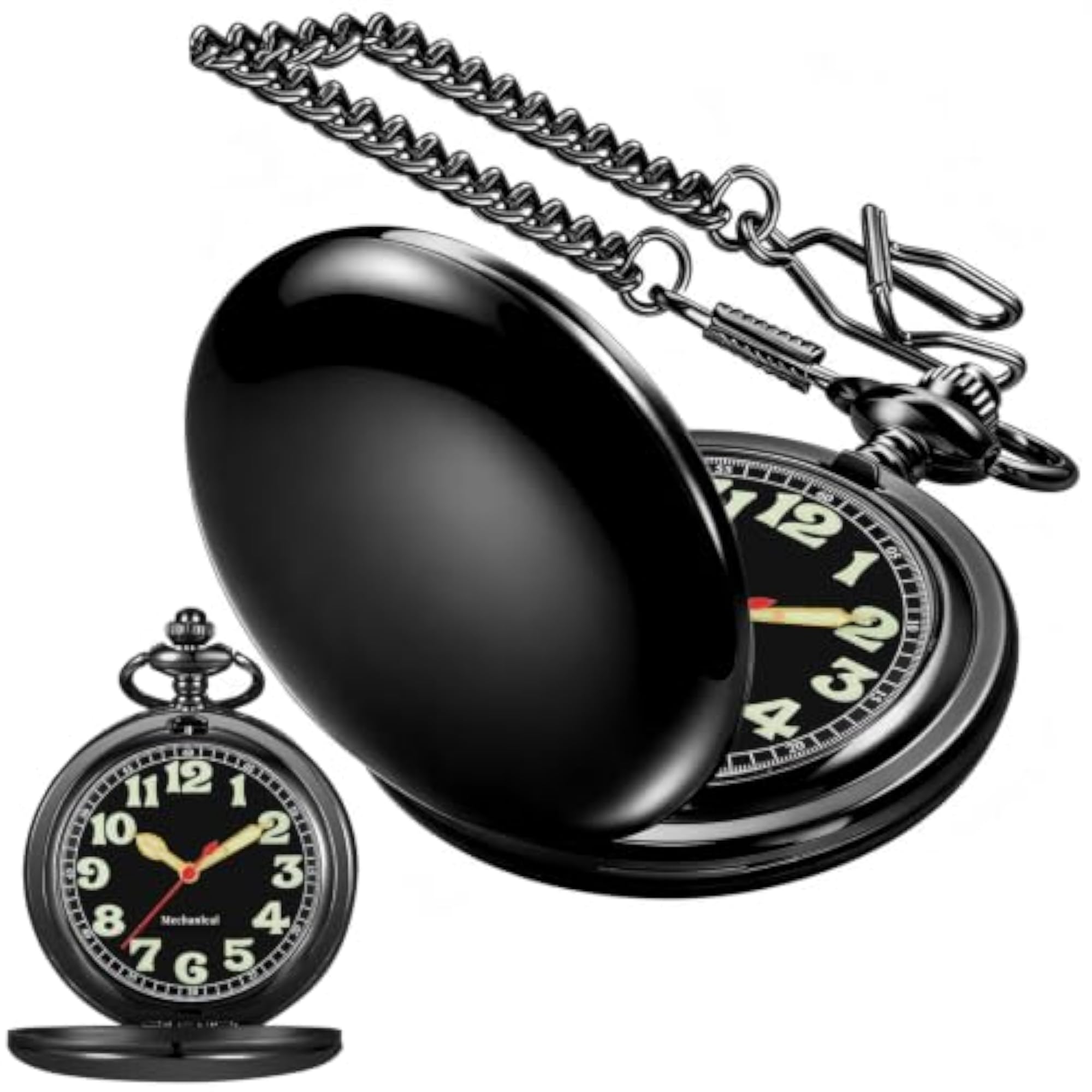 Men's Skeleton Mechanical Pocket Watch