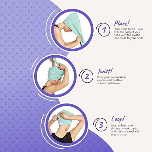 Turbie Twist Microfiber Hair Towel Wrap For Women And Men | 4 Pack | Quick Dry Turban For Drying Curly, Long & Thick Hair (Pink, Purple, Blue, Aqua) #TOP3