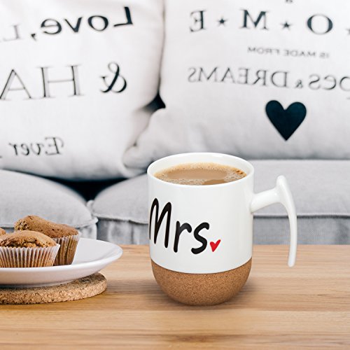 Zi-Rui Novelty Mr And Mrs Mugs Set,Wedding Gifts For Couple, Engagement Bridal Shower Gift Unique Anniversary Married Couple Gift,Great Valentine Christmas Gift,Cork Bottom Design Ceramic Cups 10.5Oz #TOP5