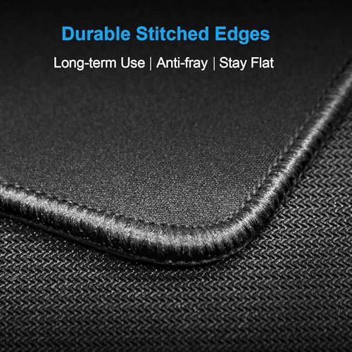 Storite 900x400x2mm Extended Gaming Mouse Pad for Laptop/Computer with Stitched Embroidery Edges and Water Resistance Coating Natural Non Slippery Rubber Base Mousepad Desk Mat - Black 8 51vhBKAqkwL