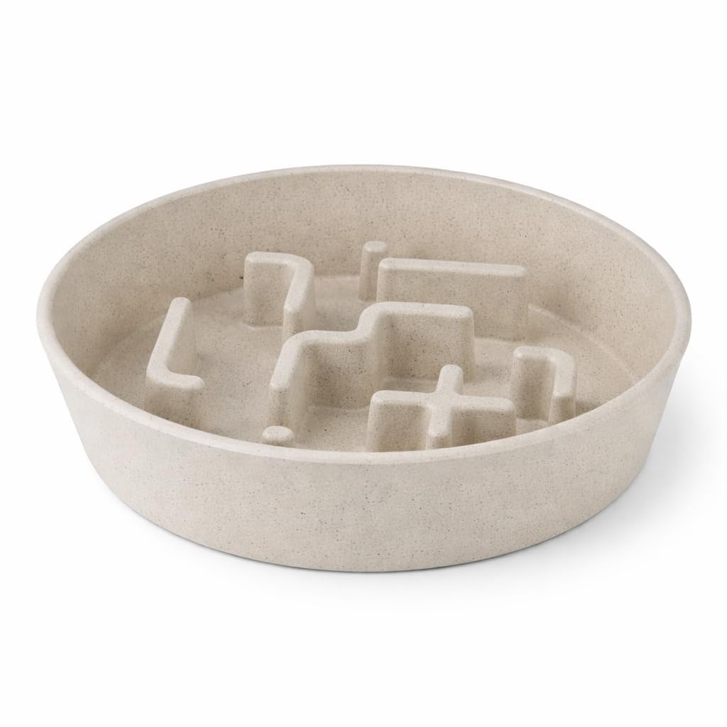 PAWPOURRI Sustainable Dog Slow Feeder Bowl – 27.7 OZ (820 ML) | Eco-Friendly Material, Dishwasher Safe | Suitable for Dry and Wet Food | Durable and Easy to Clean | Off White