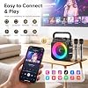 Karaoke Machine with 2 Wireless Microphones: Portable Bluetooth Karaoke Speaker for Adults Kids, Connects to TV Phone Tablet, Party Speaker Gift for Home Outdoor Family, PA Power-Amplifiers #3