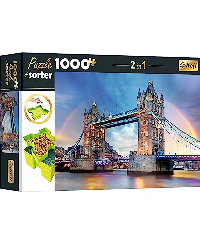 Trefl 10654 Puzzle 1000 Teile, Sorter 6 Fächer, Ordnen, Sortieren, Tragen Aufbewahren, Kreative...