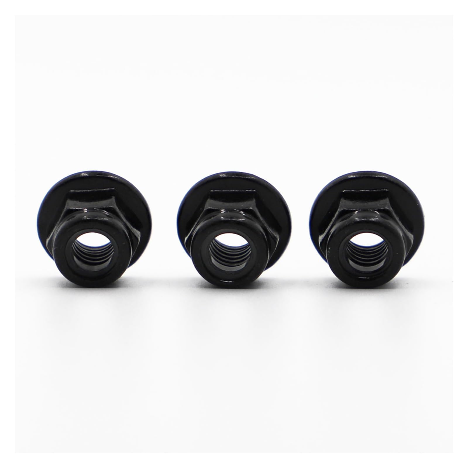 10 pz M3 M4 M5 M6 M8 Nero Acciaio Al Carbonio Flangia Esagonale In Nylon Inserto Dado di Bloccaggio Autobloccante Nylock Controdado(M6 10pcs)