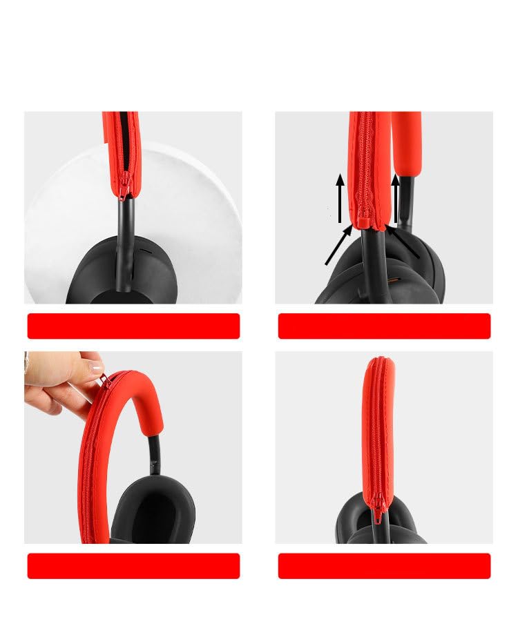 Headphones Ear Cap Protectors + Shell Protectors + Headband Replacement Compatible for Sony WH-1000XM5, Headsets Earpads Ear Cups Cushions Covers Headband Pads (Black)