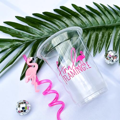 12 Pitillos Flamingo Divertidos de Plástico Reutilizables miniatura 3