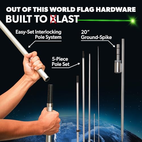 image for LookOurWay Feather Flag Pole Kit - 12 Feet Tall Advertising Flag Banne