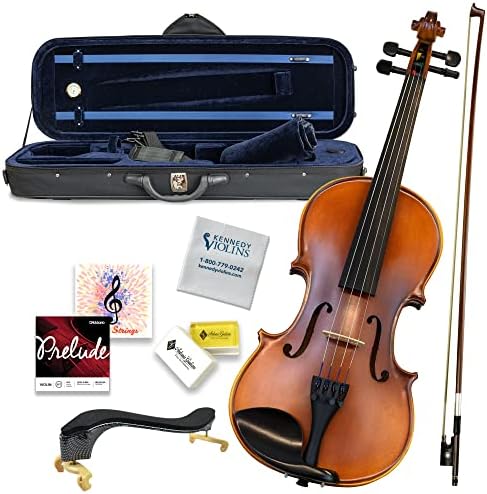 Bunnel Premier Violin Outfit 1/4 Size — Carrying Case and Accessories Included - Solid Maple Wood and Ebony Fittings By Kennedy Violins