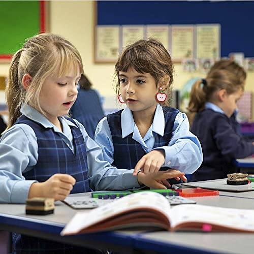 Boderier Teacher Earrings Beaded Apple ABC Pencil Dangle Earrings Preppy Colorful Beaded School Earrings Teacher Appreciation Gifts Back to School Jewelry3