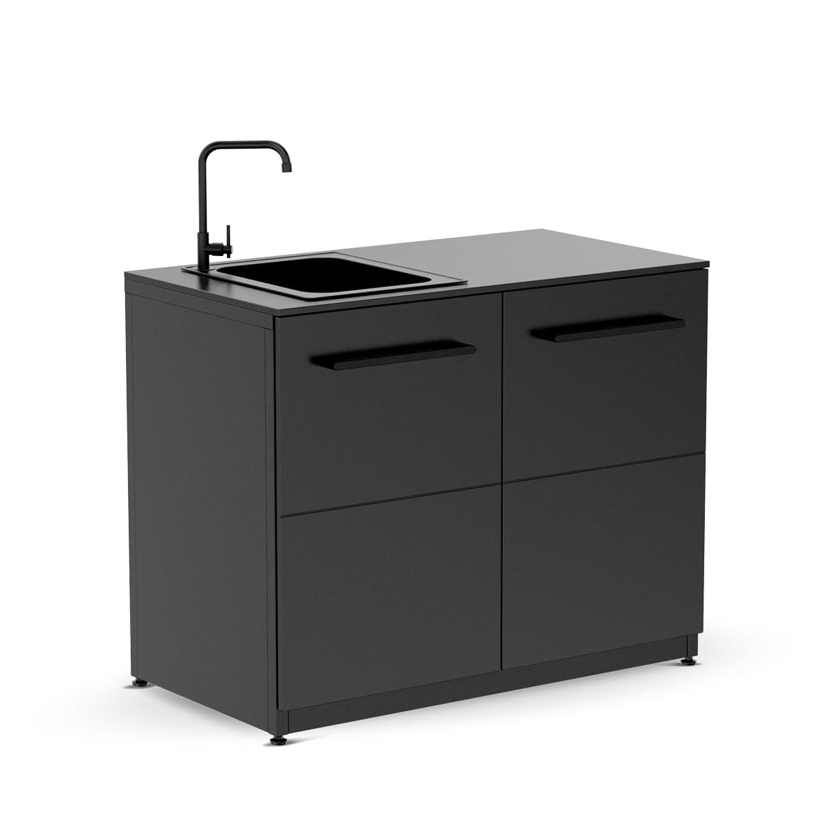 Cozze® Spülmodul für Outdoor Küche – Waschbecken-Einheit mit 15 mm HPL-Arbeitsplatte – Wetterfester Stahl & modernes Design für die Outdoorküche - 90x110x60 cm