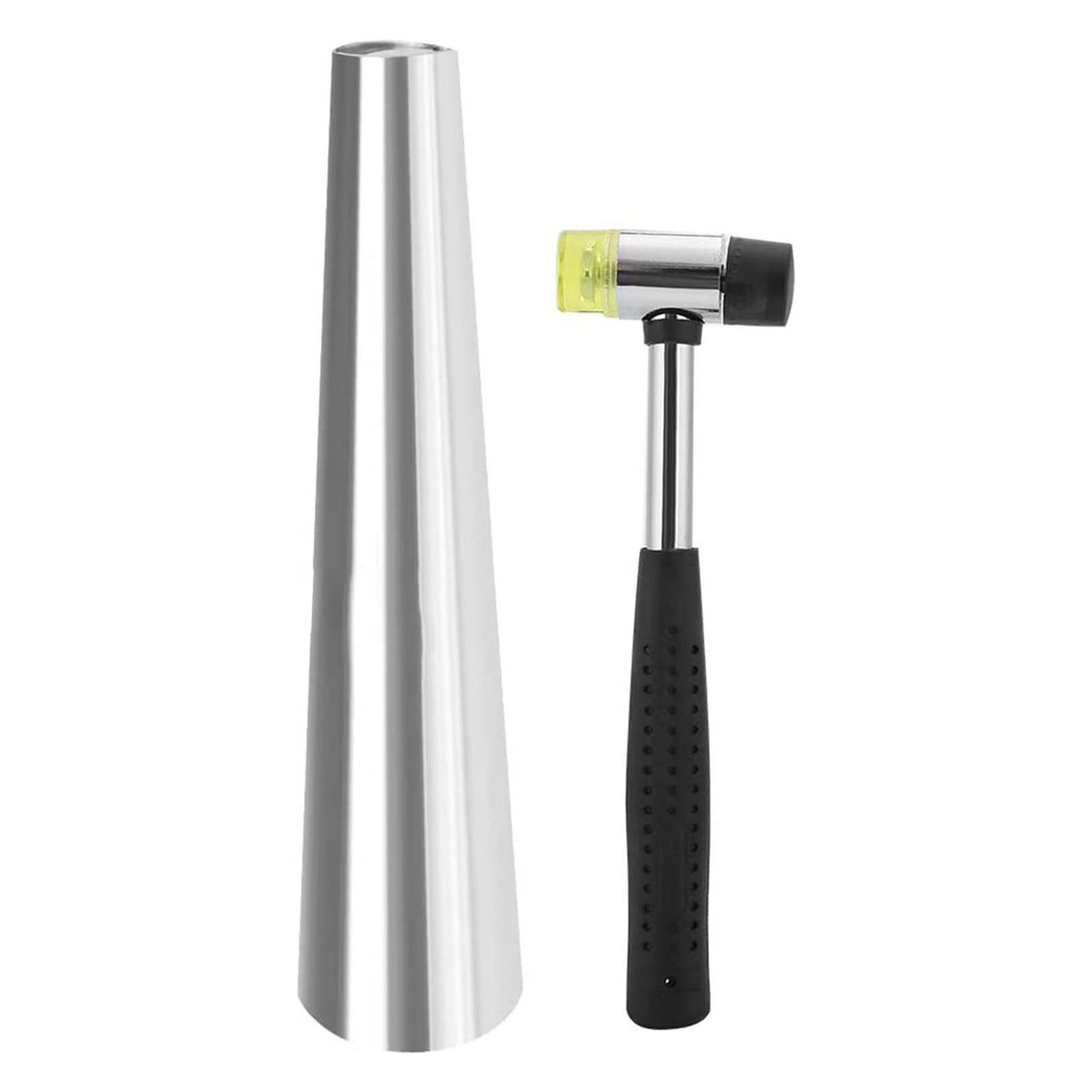 1 Set Spanndorn mit Gummihammer, runder Edelstahlstab, Armreifen, Messwerkzeug für Schmuck, Zwei-Wege-Gummihammer, Schmuckherstellung, Metallformwerkzeug für Männer und Frauen