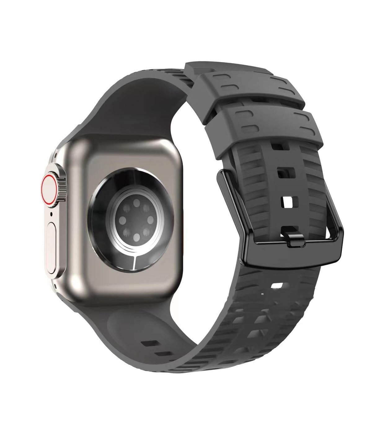 Qubist Rugged Sport Silicone Band Compatible with Apple Watch 42 mm 44 mm 45 mm 49 mm, Ultra, Adjustable Strap for iWatch Series SE, SE 2, Series 2,3,4,5,6,7,8 (Black) (B0CGD8VSCS) Amazon Price History, Amazon Price Tracker
