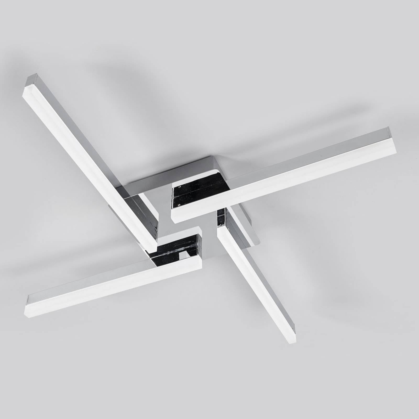Lindby LED Deckenlampe Patrik (spritzwassergeschützt (Modern) in Chrom aus Metall (4 flammig,) - Bad Deckenleuchte Lampe Badezimmerleuchte