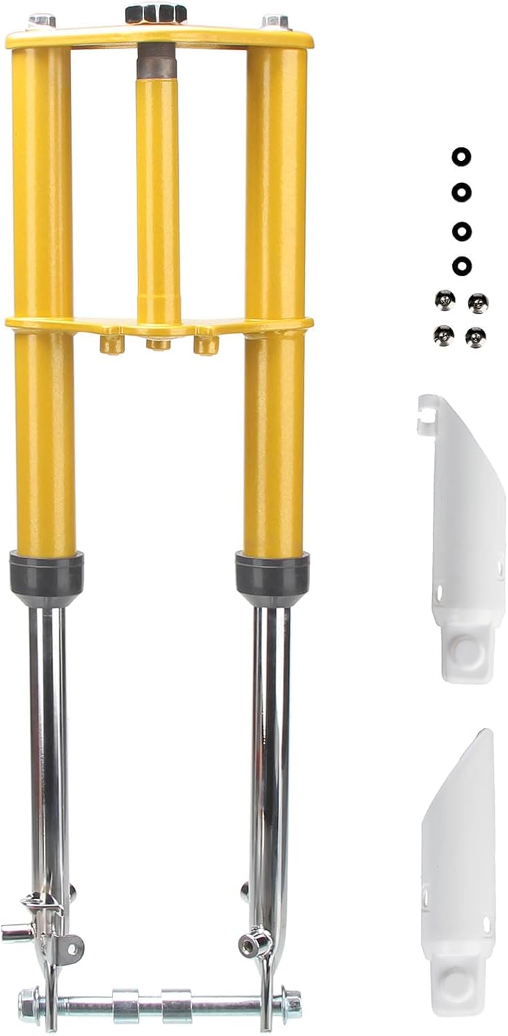 CRF50 Forks, 510mm Front Fork Suspension Dirt Pit Bike Assembly Replacement for Honda CRF50 (Gold)