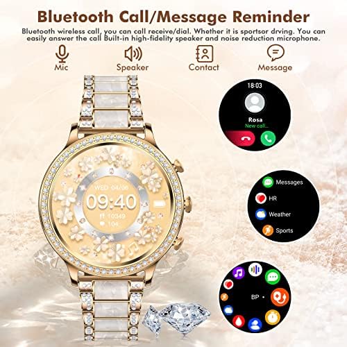Smart Watch for Women, 1.32" Touch Screen Answer/Make Calls Smart Watch with Heart Rate Monitor, Sleep Monitor Blood Pressure Blood Oxygen Step Counter IP67 Waterproof Fitness Watch for IOS Android