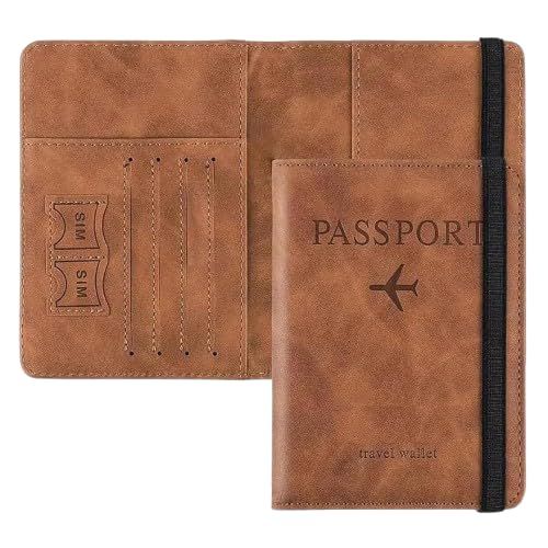 PU Leather Passport Cover & Travel Wallet – RFID Protected Travel Document Organizer with Card Slots, Currency Pocket, Ticket Holder, Premium Passport Case (Multicolor)-image-47