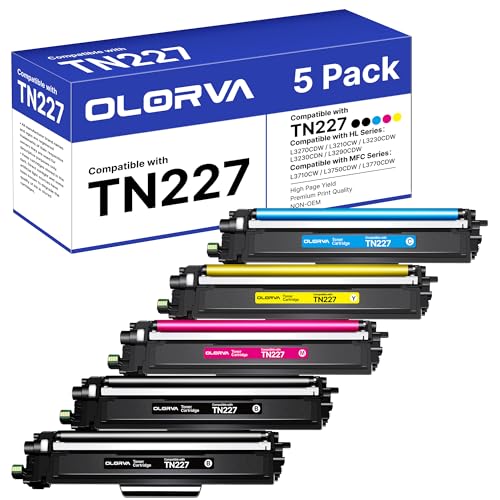 Toner TN227 Brother compatible lot de 5 pour MFC-L3770CDW