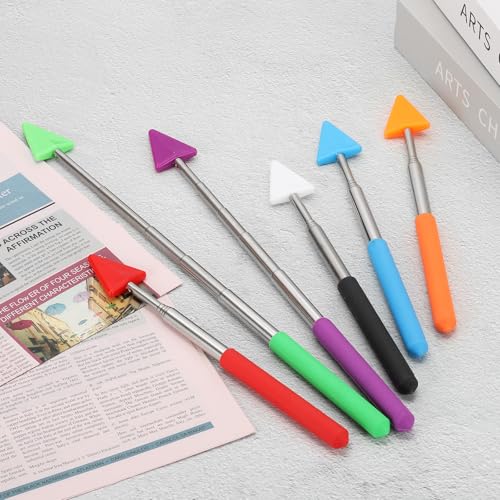 PATIKIL Telescopic Teachers Pointer, 2 Pcs Arrow Teacher Pointer Stick for Classroom Pointer Extendable Handheld Teaching Pointer for Presenters Whiteboard, 27 Inch, Red