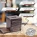Luxe Designs Rustic Wood Tissue Box Cover with Slide-Out Bottom Panel - Decorative Mango Wood Tissue Box Holder for Bathroom, Car, or Office Desk - 5.7 x 5.7 x 6.5 Inches, Dark Burnt (Set of 2)
