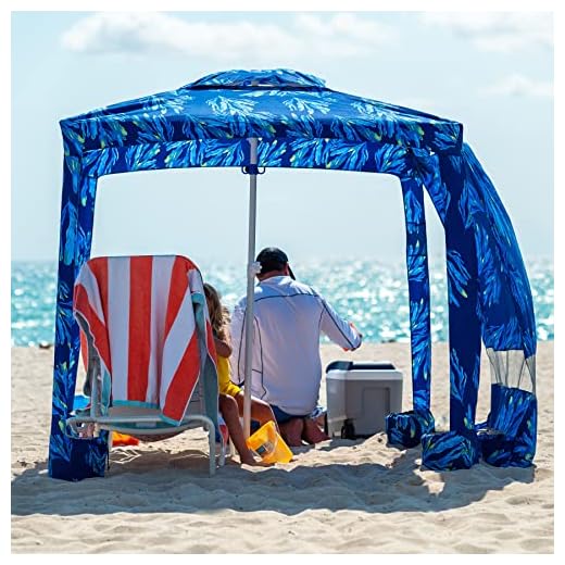 Best beach umbrella cabana AMMSUN Easy Beach Cabana Canopy