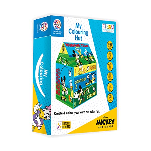 Ratna’s My Colouring Hut Disney Marvel Play Tent (36 x 29 x 40 cm) DIY Kit Washable & Re-usable for Kids 3+ Years (Mickey Mouse & Friends)