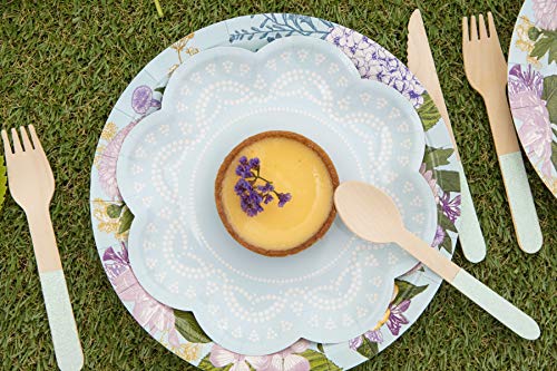 InviteMe Betoverend 18-delig pastelglitter houten bestek met lepels, vorken en messen met pastelgeel, roze en blauwe… - Image 4