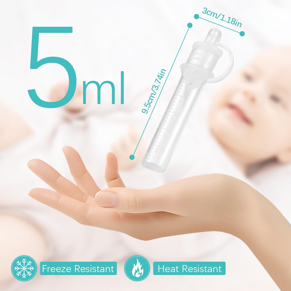 Aolso Colostrum Collector Kit,6ml/2pcs Silicone Breast Milk Collector,Reusable Colostrum Harvesting Kit with Cotton Cloth Wipe - Image 2