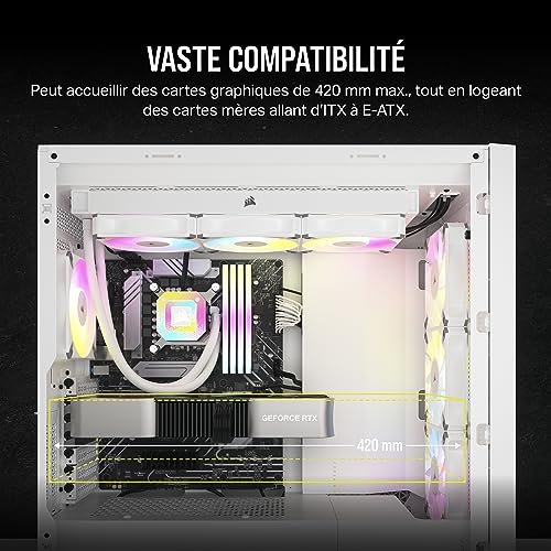 Boîtier PC blanc CORSAIR 5000D Core Airflow avec panneau latéral en verre trempé - 3