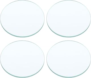 PATIKIL Convex Lens, 300mm Focal Length 50mm (1.97") Diameter Round Glass Magnifying Telescope Lens Trial Set Ground Edge for Lab Physics Class Optics, 4 Pcs