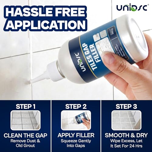 Image of UNIDSC Tiles Gap Filler 560g with Applicator | Tile Grout Repair Paste for Floor & Wall | Waterproof, Crack Resistant & Long Lasting | For Bathroom, Kitchen & Tile Joints