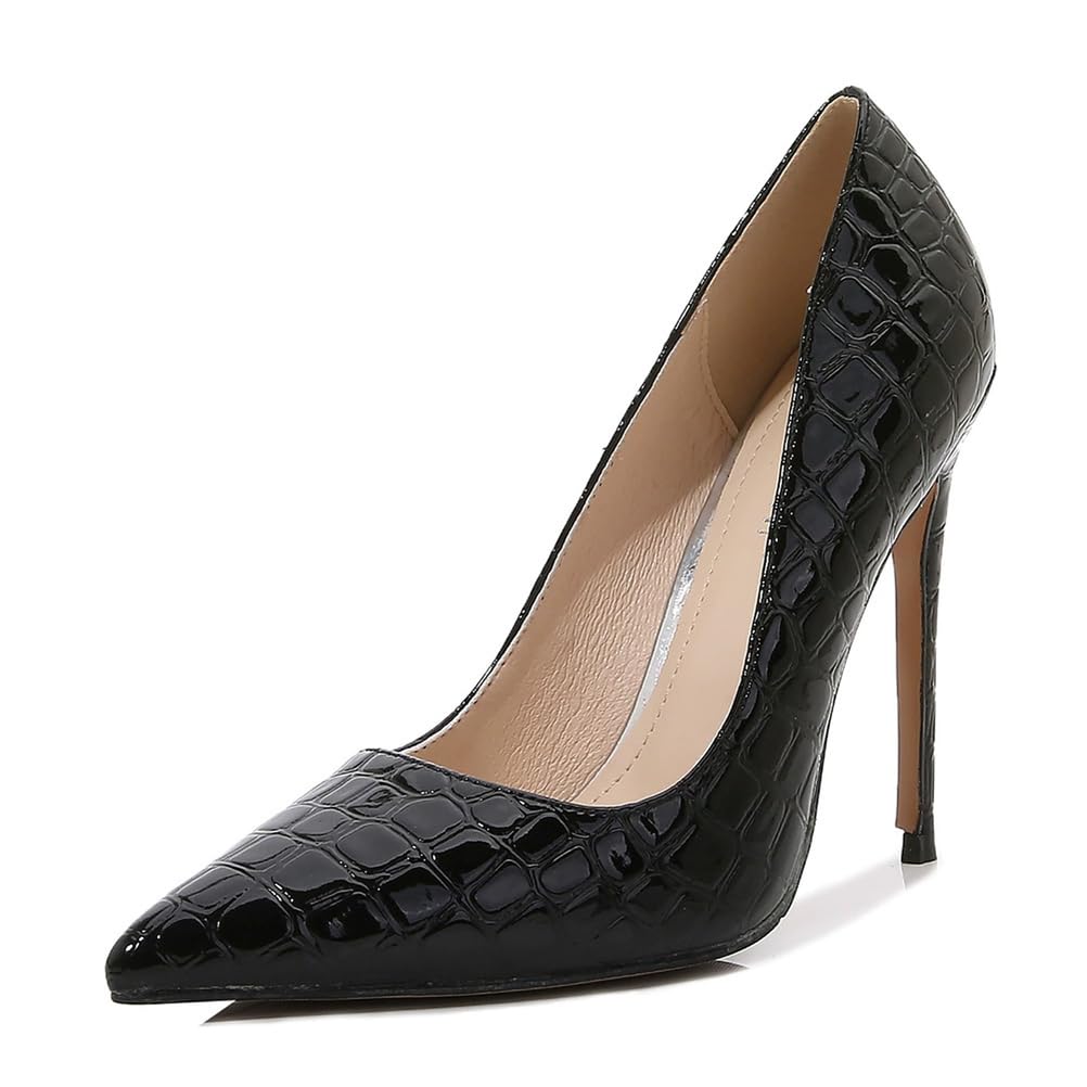 Tacchi Alti da 12 cm per Donna | Décolleté a Punta con Tacco a Spillo e Design Slip-on per Matrimoni, Balli, riunioni di Lavoro, Serate di Gala