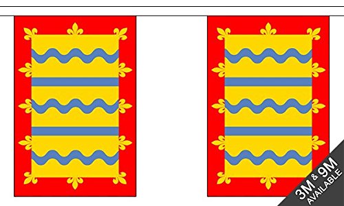 Flagtex Cambridgeshire (Red) Fabric Bunting – 3m with 10 Flags – Premium Indoor & Outdoor Decoration — image 1