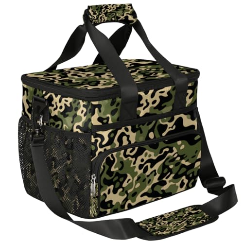 Military Texture Insulated Picnic Backpack Lunch Box for Women Men Picnic Basket Tote Lunch Bag Picnic Bag Portable Lunch Bags for Picnic, Beach, Work, Trip,Office, Camp Camo Skin