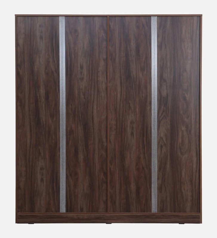 Image of Mintwud Pepperfry Engineered Wood Wardrobe with 4 Doors Storage | Wooden Almirah for Living Room Bedroom Furniture | Storage Organizer Cabinet Cupboard for Clothes (Natural Walnut Finish)